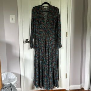 Doen Charleston Midi Dress in Navy Ladybird Floral